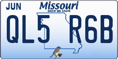 MO license plate QL5R6B