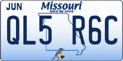 MO license plate QL5R6C