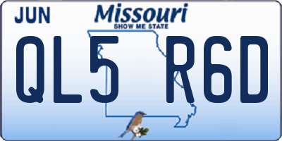 MO license plate QL5R6D