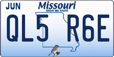 MO license plate QL5R6E