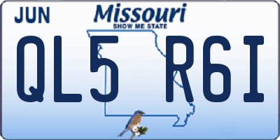 MO license plate QL5R6I