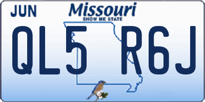 MO license plate QL5R6J