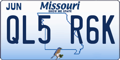 MO license plate QL5R6K