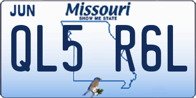 MO license plate QL5R6L