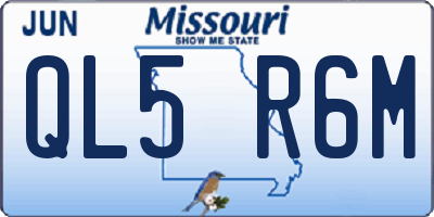 MO license plate QL5R6M