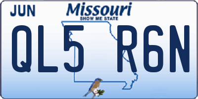 MO license plate QL5R6N