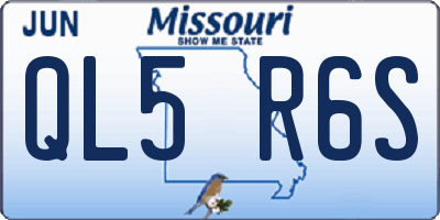 MO license plate QL5R6S