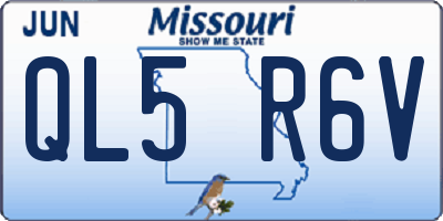 MO license plate QL5R6V