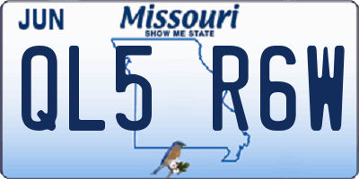 MO license plate QL5R6W
