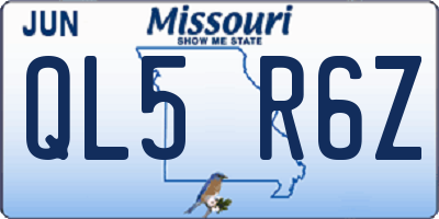 MO license plate QL5R6Z
