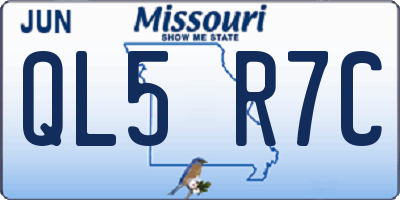 MO license plate QL5R7C