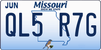 MO license plate QL5R7G