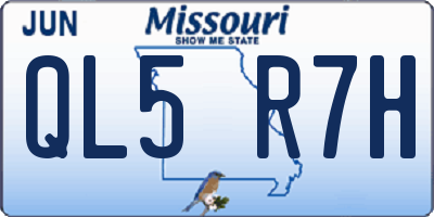 MO license plate QL5R7H
