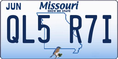 MO license plate QL5R7I