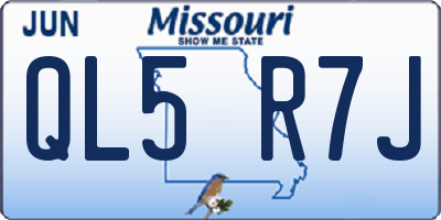 MO license plate QL5R7J