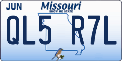 MO license plate QL5R7L