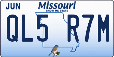MO license plate QL5R7M