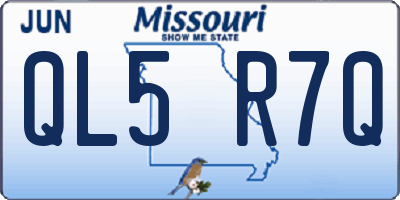 MO license plate QL5R7Q