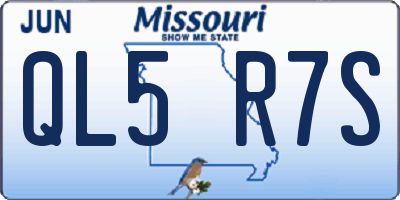 MO license plate QL5R7S