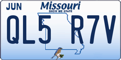 MO license plate QL5R7V