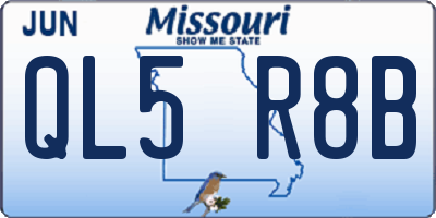 MO license plate QL5R8B