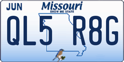 MO license plate QL5R8G