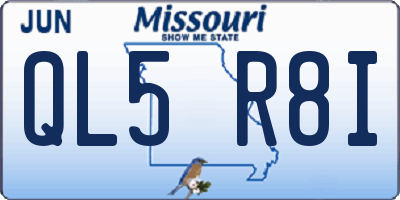 MO license plate QL5R8I