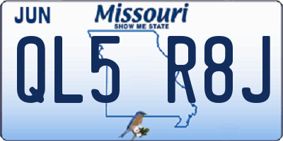 MO license plate QL5R8J