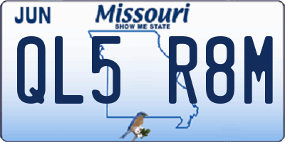 MO license plate QL5R8M