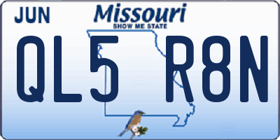MO license plate QL5R8N
