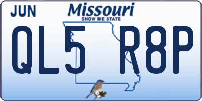 MO license plate QL5R8P