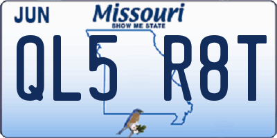 MO license plate QL5R8T