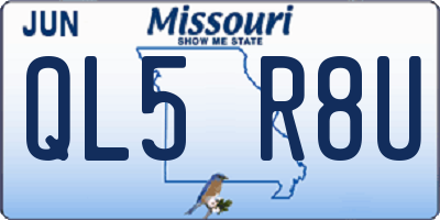 MO license plate QL5R8U