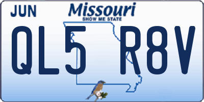 MO license plate QL5R8V