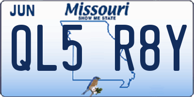 MO license plate QL5R8Y