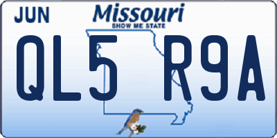 MO license plate QL5R9A