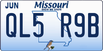 MO license plate QL5R9B