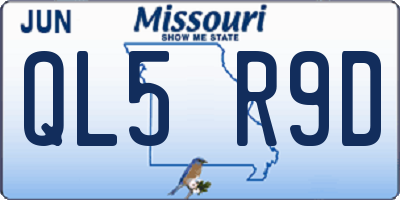 MO license plate QL5R9D