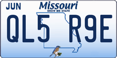 MO license plate QL5R9E