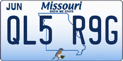 MO license plate QL5R9G