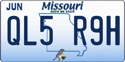 MO license plate QL5R9H