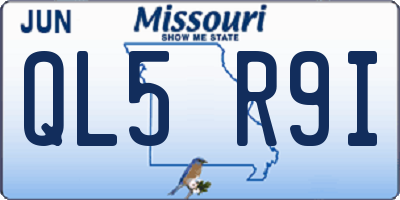 MO license plate QL5R9I