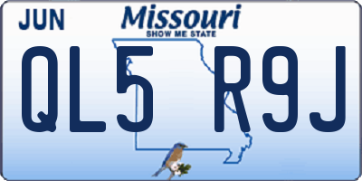 MO license plate QL5R9J