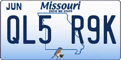 MO license plate QL5R9K