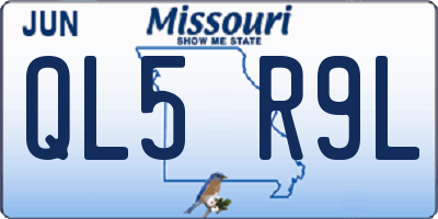 MO license plate QL5R9L