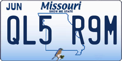 MO license plate QL5R9M