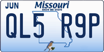 MO license plate QL5R9P