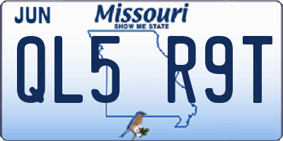 MO license plate QL5R9T