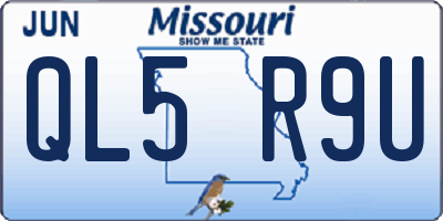 MO license plate QL5R9U