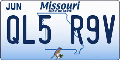 MO license plate QL5R9V
